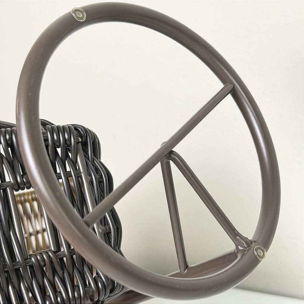 Mini Hanging Chair Metal Wicker Style Boho Decor Doll Display Plant Holder Brown - Picture 6 of 7